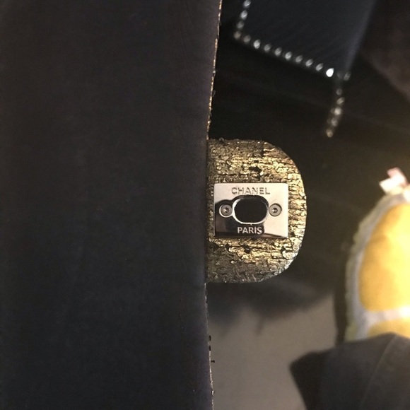 AUTHENTIC CHANEL Mineral Nights Clutch Gold Black Lambskin Wristlet Circa 2012 - Picture 10 of 15